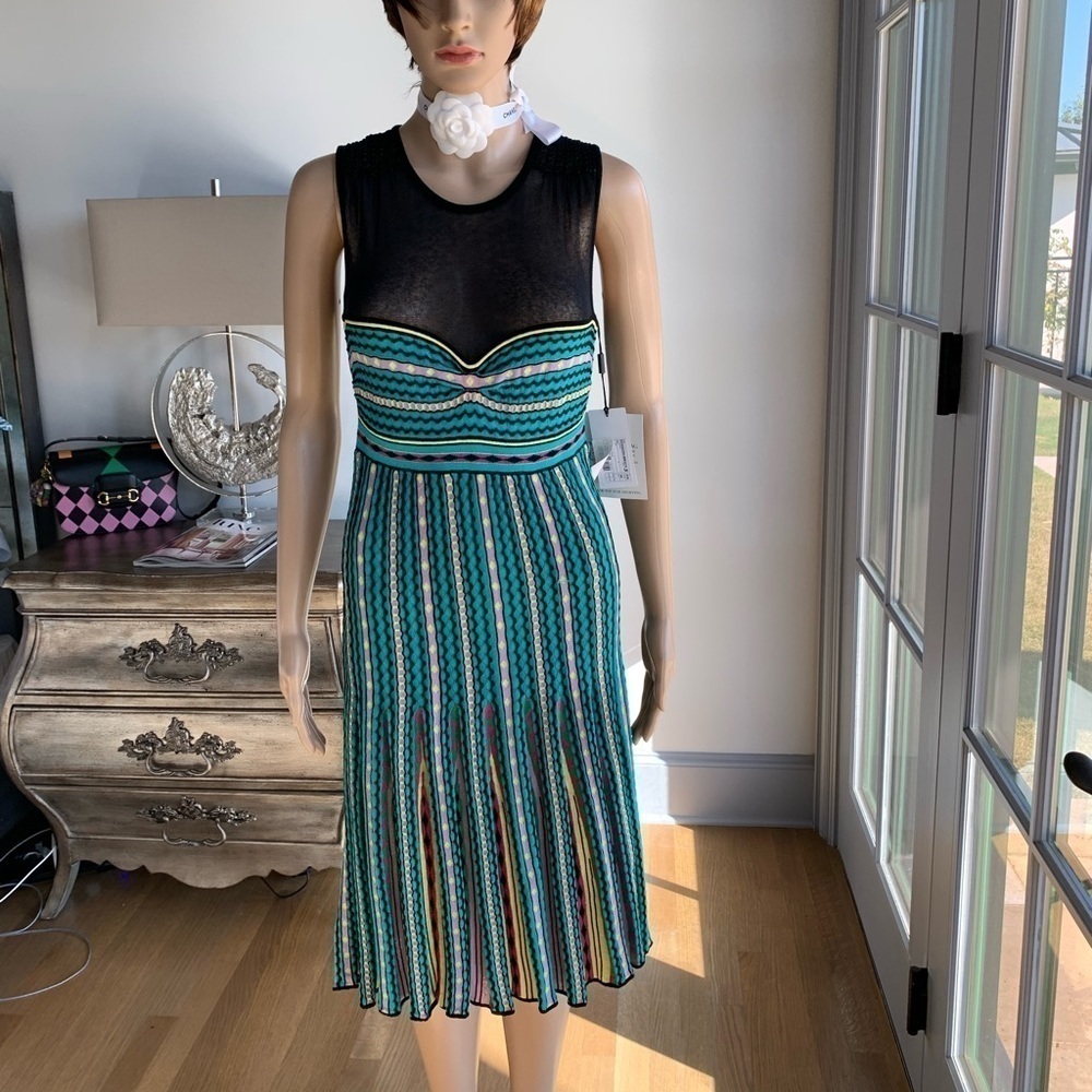 Missoni Zigzag Illusion Neckline Midi Dress